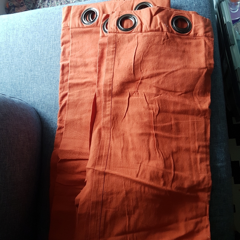 Orange curtains